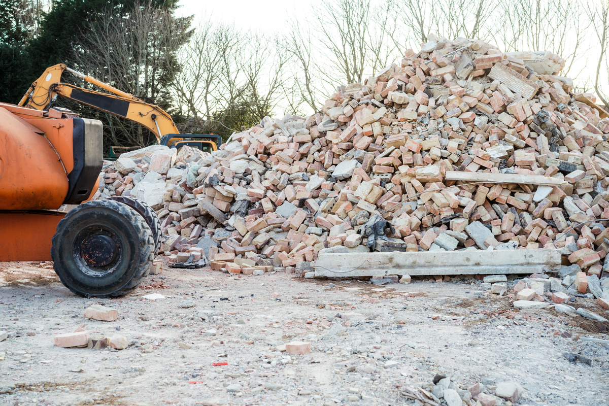 Concrete Debris Collection from Building